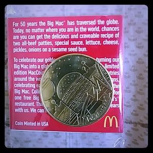 Authentic 50th Anniversary McDonalds Big Mac Coin